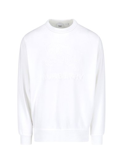 Burberry Logo Crewneck Sweatshirt In White