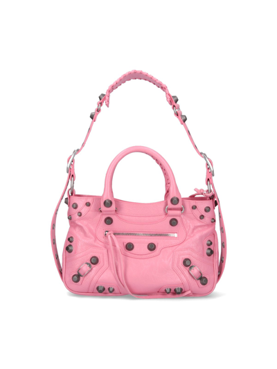 Balenciaga "neo Cagole" Midi Shoulder Bag In Pink