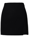 The Andamane Gioia Split Viscose Twill Mini Skirt In Black