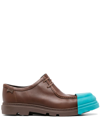 Camper Junction Leather Derby Shoes In Brown