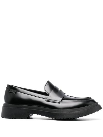 Camper Walden Leather Loafers In Black