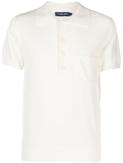 Frescobol Carioca Clemente Crochet-cotton Polo Shirt In Ivory