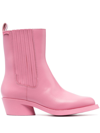 Camper Bonnie 60mm Leather Boots In Pink