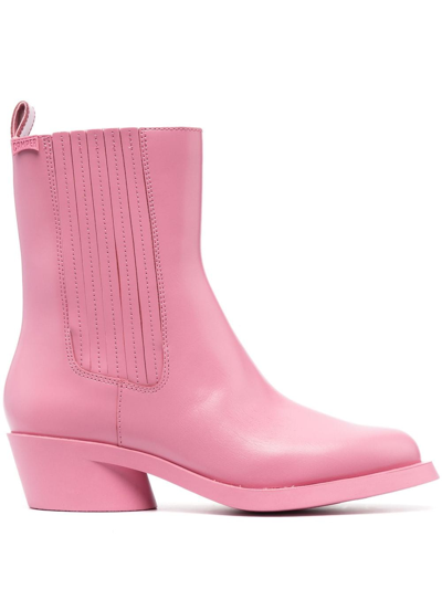 Camper Bonnie 60mm Leather Boots In Medium_pink