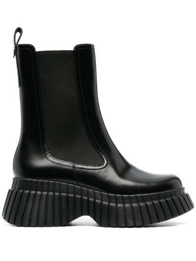 Camper Bcn Elasticated-panel Ankle Boots In Black