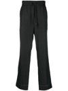 Brioni Drawstring-waist Wool Trousers In Grey