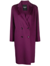 Patrizia Pepe Cloth Double Coat In Violet