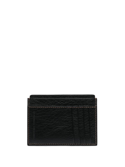 Brunello Cucinelli Grained-texture Leather Cardholder In Black  