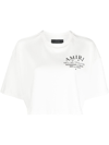 Amiri Logo Arts District Print Crop T-shirt In White