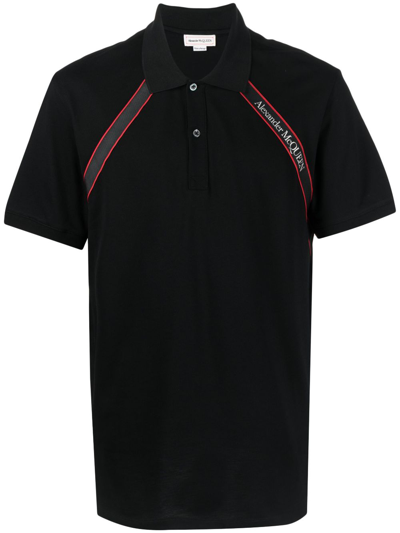 Alexander Mcqueen Cotton Polo Shirt In Black