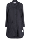 THOM BROWNE ROUNDED-COLLAR BUTTON-UP COAT