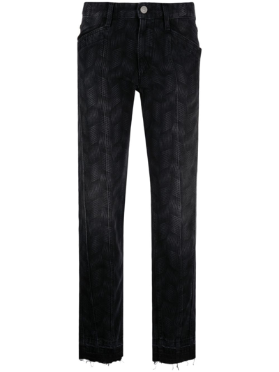 Marant Etoile Panelled Slim-cut Jeans In Black