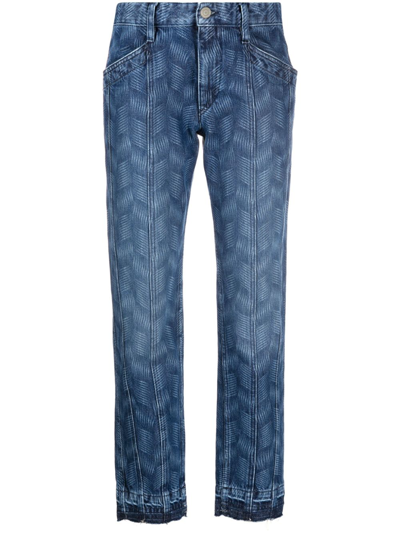 Marant Etoile Panelled Slim-cut Jeans In Blue