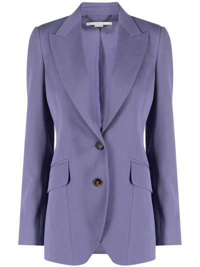 Stella Mccartney Long-sleeved Single-breasted Blazer In Purple