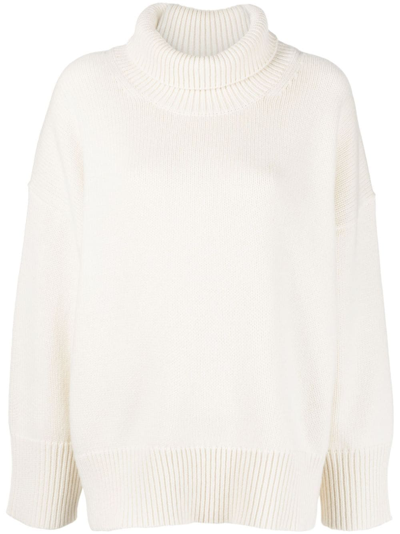 Chloé Cashmere Turtleneck Sweater In Neutrals