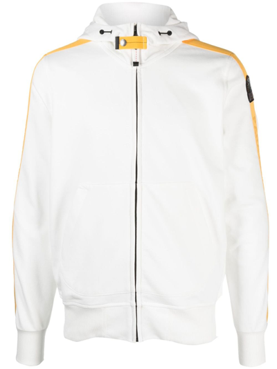 Parajumpers Aldrin Logo-patch Zip-up Hoodie In White