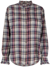 MARANT ETOILE RUFFLE-TRIM CHECKED SHIRT