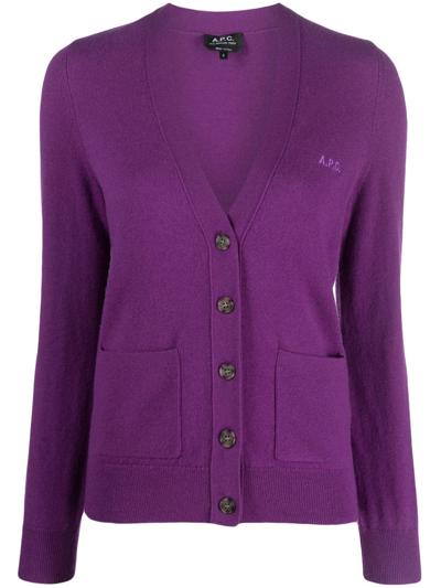 Apc Louisa Cardigan In Violet