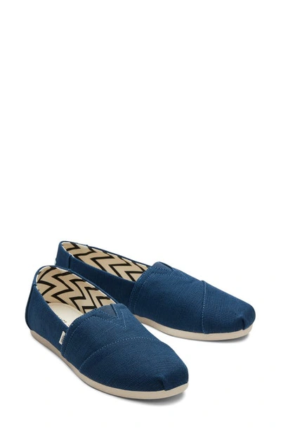 Toms Alpargata Slip-on In Majolica Blue Heritage Canvas