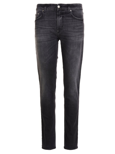 Department 5 Logo Patch Slim Jeans In Black