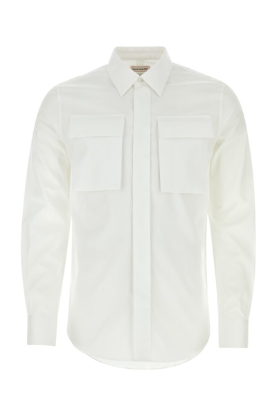 Alexander Mcqueen Long Sleeved Pocket Detailed Shirt In White
