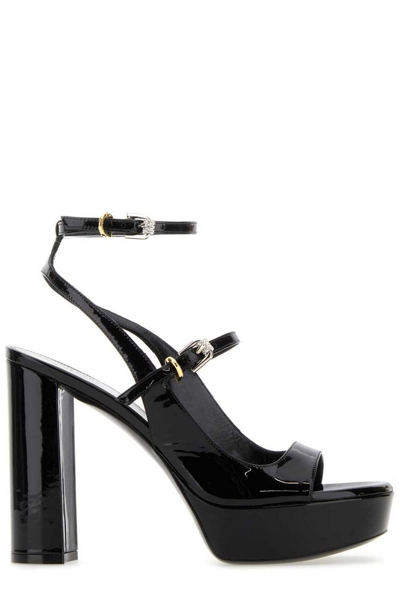 Givenchy Voyou High Ankle-strap Platform Sandals In Black