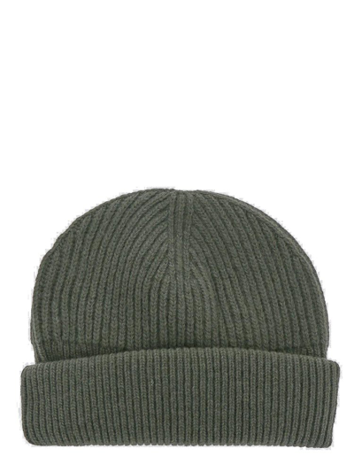 Closed Ribbed Beanie In Green