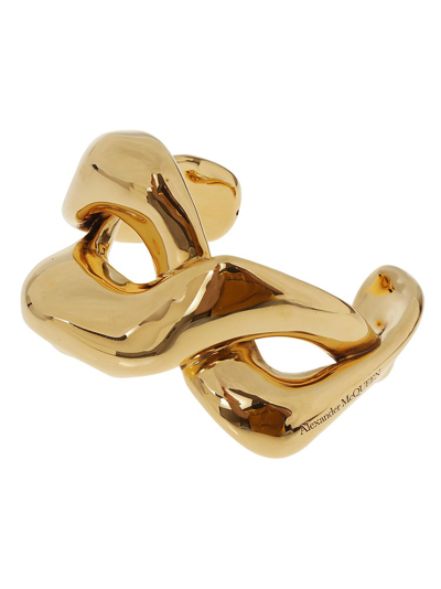 Alexander Mcqueen Abstract Infinity Shaped Bracelet In Gold