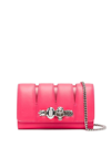 ALEXANDER MCQUEEN 'THE SLUSH' PINK CLUTCH WITH SKULL DETAIL IN LEATHER WOMAN