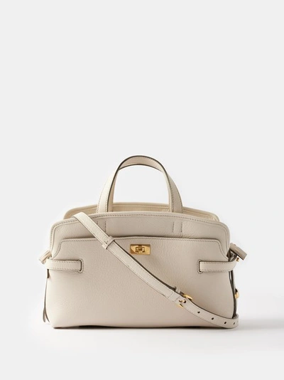 Anya Hindmarch Wilson Leather Top Handle Bag In Chalk
