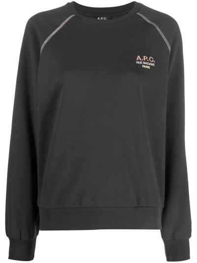 Apc Sonia Cotton Sweatshirt In Grey