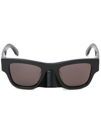 Palm Angels Myrtle Acetate Rectangle Sunglasses In Black Dark Grey