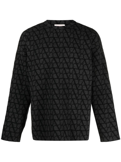 Valentino Toile Iconographe Sweater In Gray