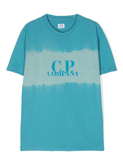 C.p. Company Kids' Logo-print Cotton T-shirt In Blue