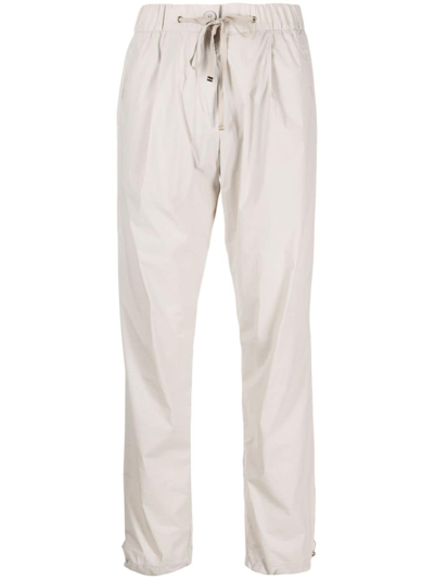Herno Logo-plaque Tapered Trousers In Grey