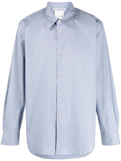 Acne Studios Long-sleeve Button-down Shirt In Blue