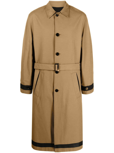 Neil Barrett Logo-patch Reversible Trench-coat In Neutrals - Main Image