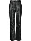 CALVIN KLEIN SLIM-FIT LEATHER TROUSERS