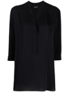 Giorgio Armani V-neck Straight Hem Blouse In Blue