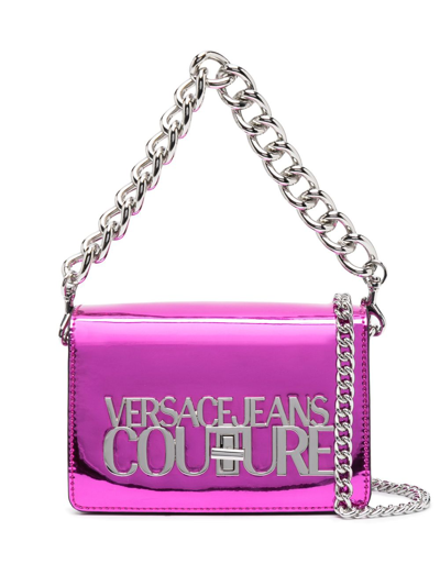 Versace Jeans Couture Logo-plaque Crossbody Bag In Pink