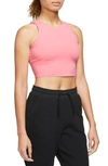 Nike Women's  Yoga Dri-fit Luxe Shelf-bra Cropped Tank Top In Pink