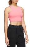 Nike Women's  Yoga Dri-fit Luxe Shelf-bra Cropped Tank Top In Coralc/ Multic