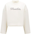 Moncler Logo-embroidered Cotton Sweatshirt In White