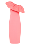 Rebecca Vallance Brittany One-shoulder Taffeta-paneled Crepe Midi Dress