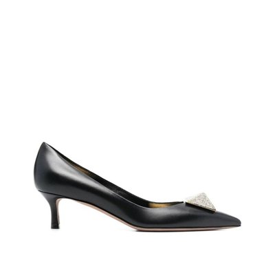 Valentino Garavani One Stud 40mm Leather Pumps In Black