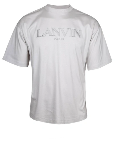 Lanvin Logo Embroidered Oversize Jersey T-shirt In Beige