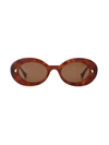 Nanushka Giva Oval Acetate Sunglasses In Brown