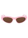 Balenciaga Logo Twisted Acetate Cat-eye Sunglasses In Pink