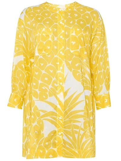 Eres Ricardo Pineapple-print Minidress In Yellow