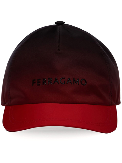 Ferragamo Logo-appliqué Cotton Baseball Cap In Red